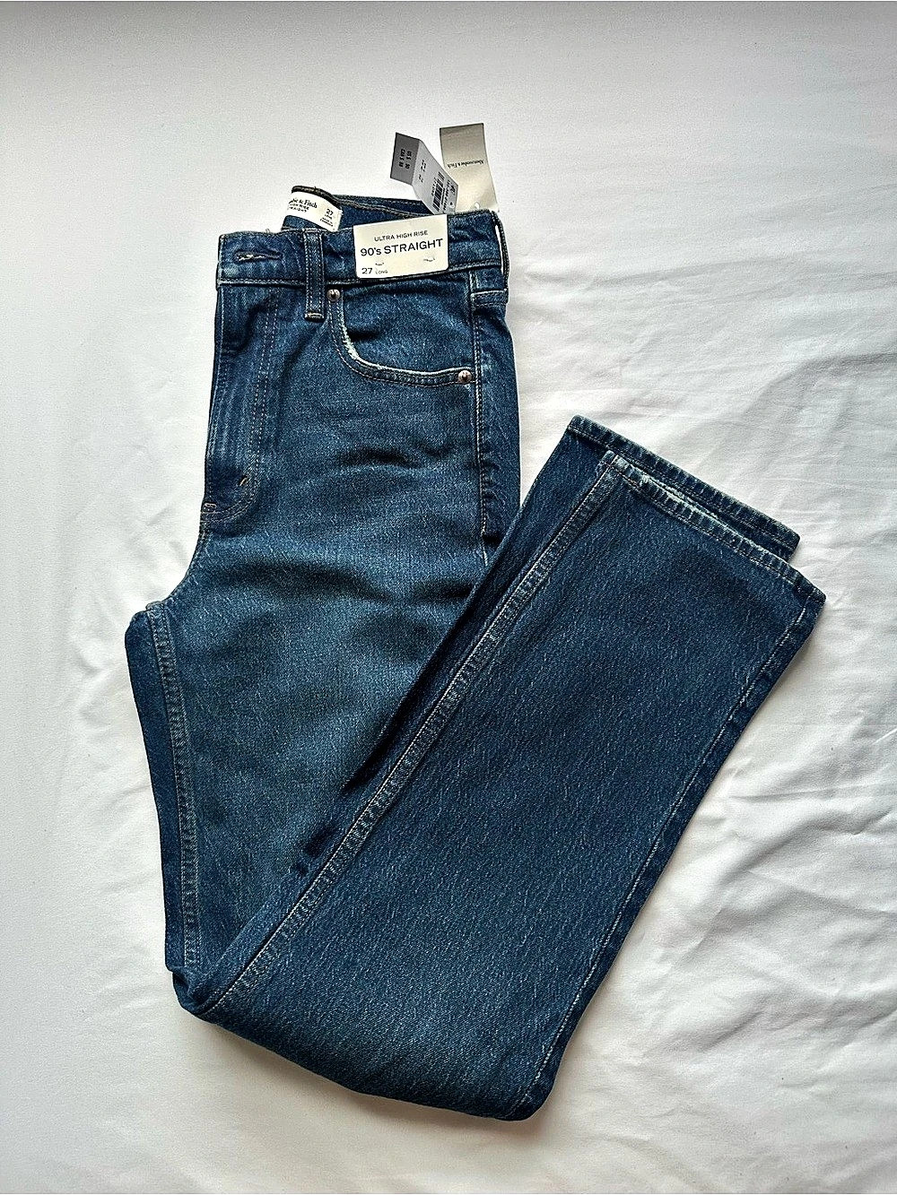 Abercrombie & Fitch 90's Straight Women's Cotton Straight Leg Jeans Waist 27 NWT